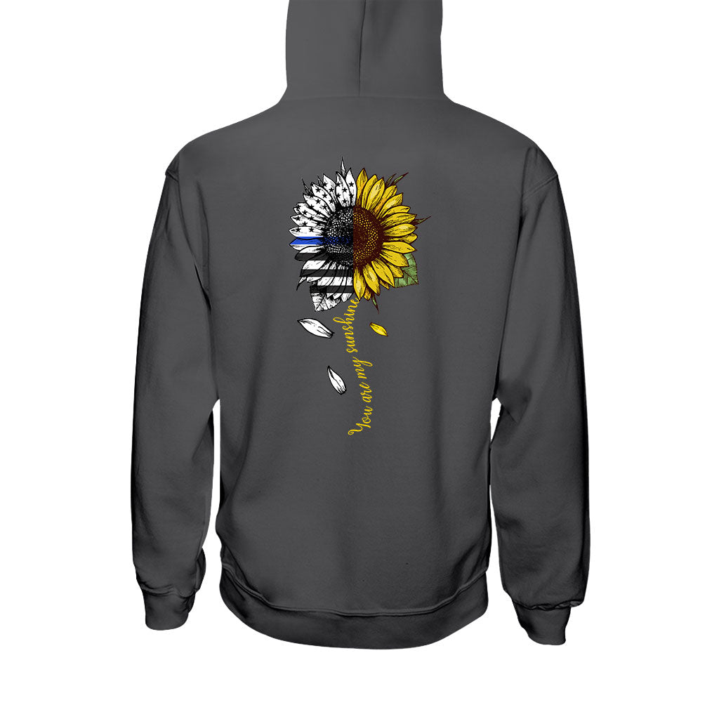 You Are My Sunshine Sunflower - Blue Line Police Officer T-shirt and Hoodie 1121