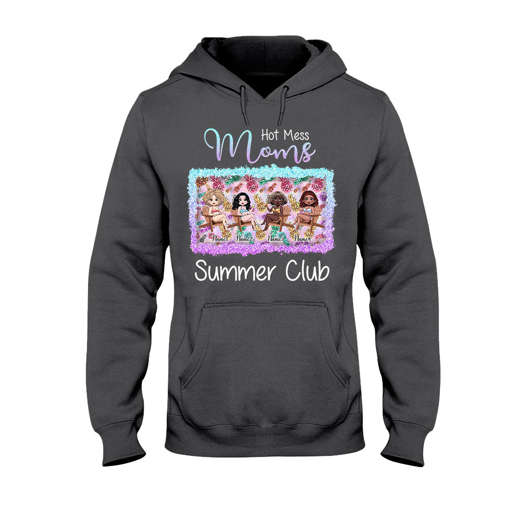 Hot Mess Moms Summer Club - Personalized Bestie T-shirt and Hoodie
