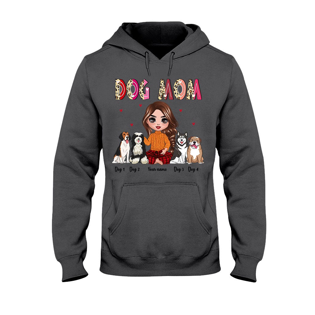 Mom Grandma Sitting With Dog - Personalized Dog T-shirt and Hoodie