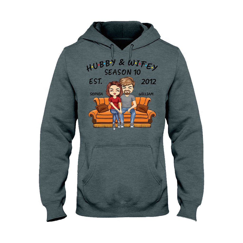 Hubby And Wifey - Personalized Christmas Couple T-shirt and Hoodie