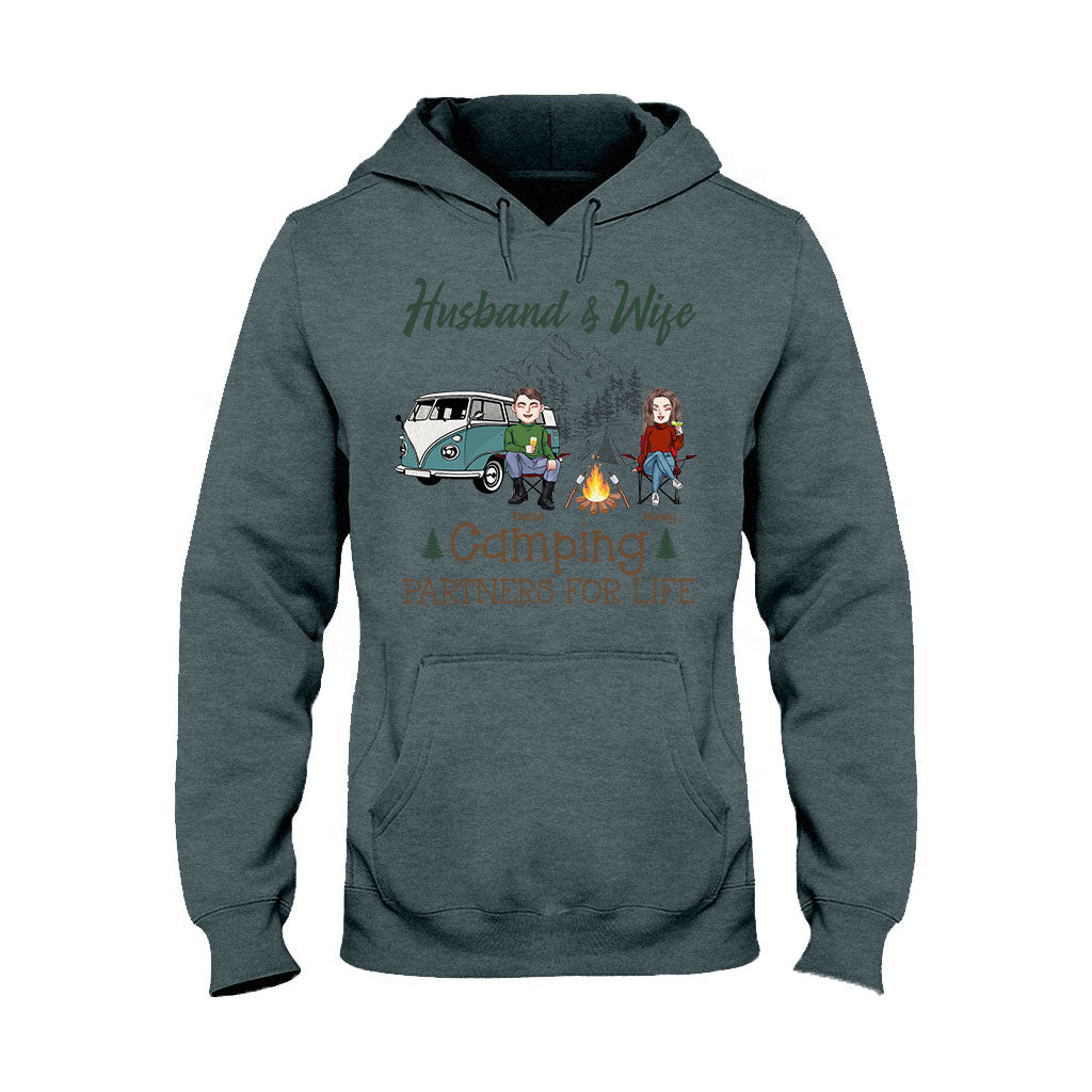 Husband And Wife Camping Couple For Life - Personalized Couple Camping T-shirt and Hoodie