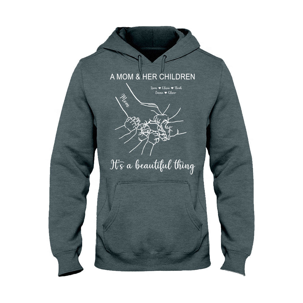 A Mom And Her Children - Personalized Mother's Day Mother T-shirt and Hoodie