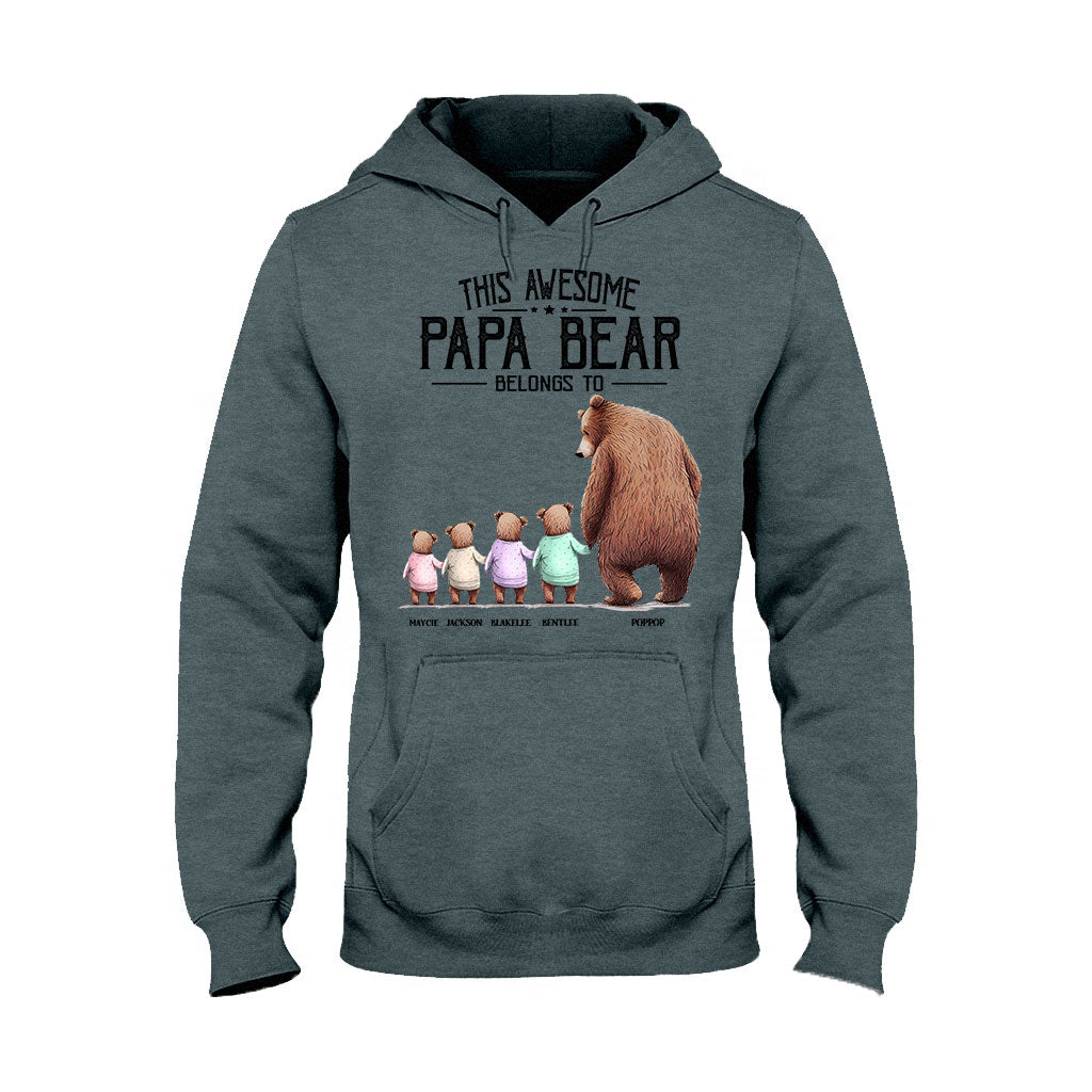 This Papa Bear Belongs To - Personalized Grandpa T-shirt and Hoodie