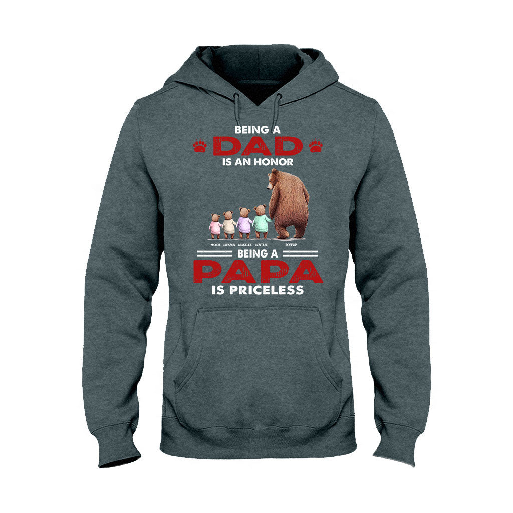 Priceless Papa Bear - Personalized Father's Day Grandpa T-shirt and Hoodie