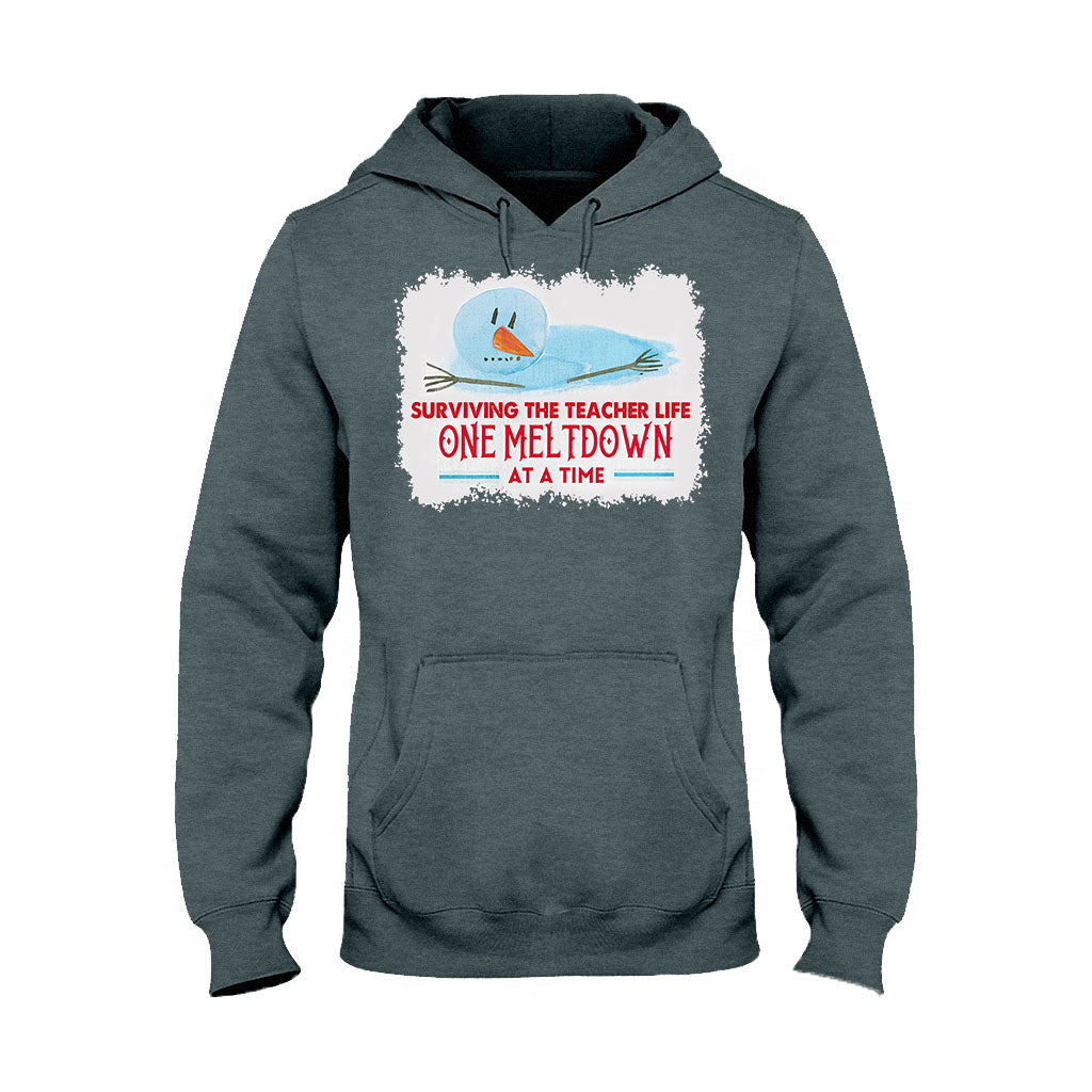 One Meltdown A Time - Personalized Teacher T-shirt and Hoodie