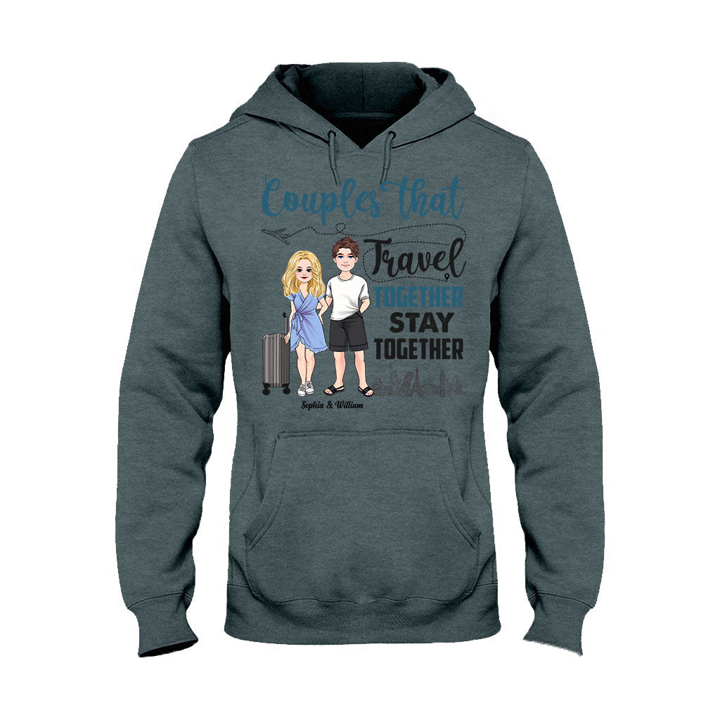 Couple That Travel Together - Personalized Travelling T-shirt and Hoodie