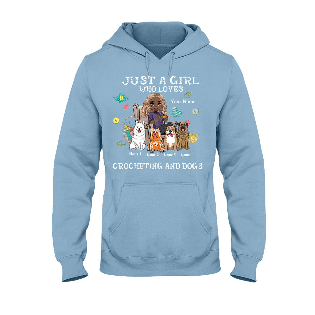 Just A Girl Who Loves Crocheting And Dogs - Personalized T-shirt and Hoodie