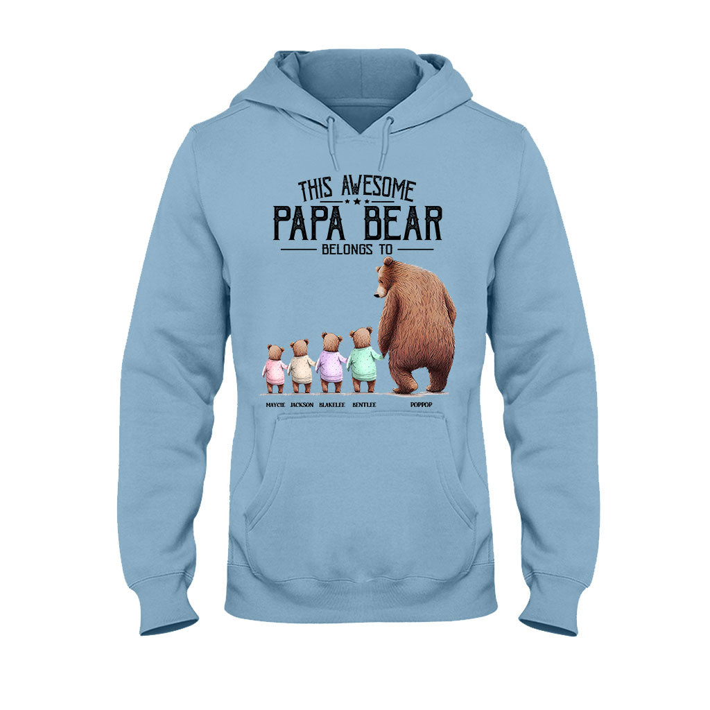 This Papa Bear Belongs To - Personalized Grandpa T-shirt and Hoodie