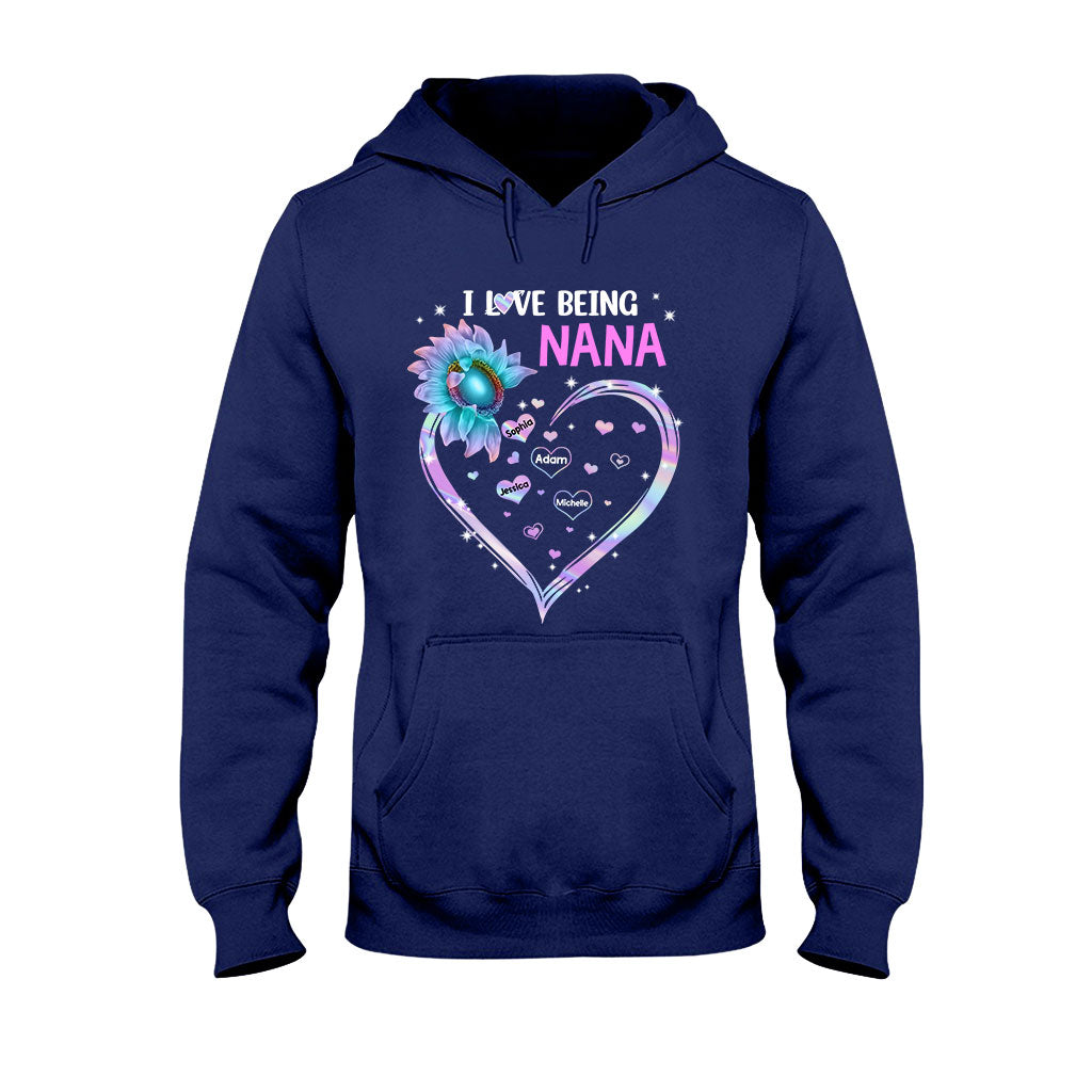 I Love Being Grandma Sunflower - Personalized Mother's Day Grandma T-shirt and Hoodie
