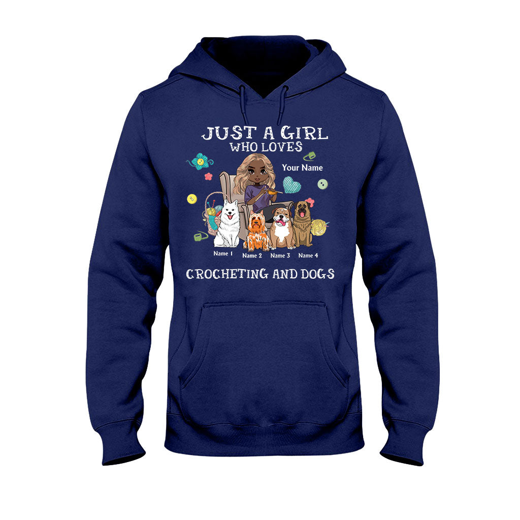 Just A Girl Who Loves Crocheting And Dogs - Personalized T-shirt and Hoodie