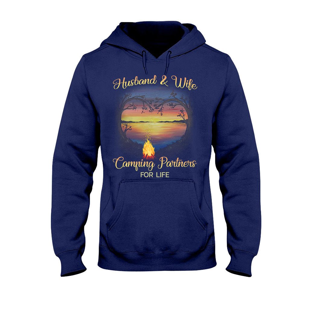 Husband And Wife Camping Partners For Life - T-shirt and Hoodie 1121