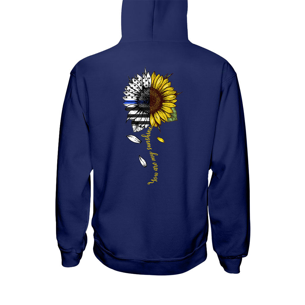 You Are My Sunshine Sunflower - Blue Line Police Officer T-shirt and Hoodie 1121