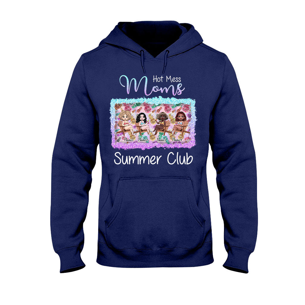 Hot Mess Moms Summer Club - Personalized Bestie T-shirt and Hoodie