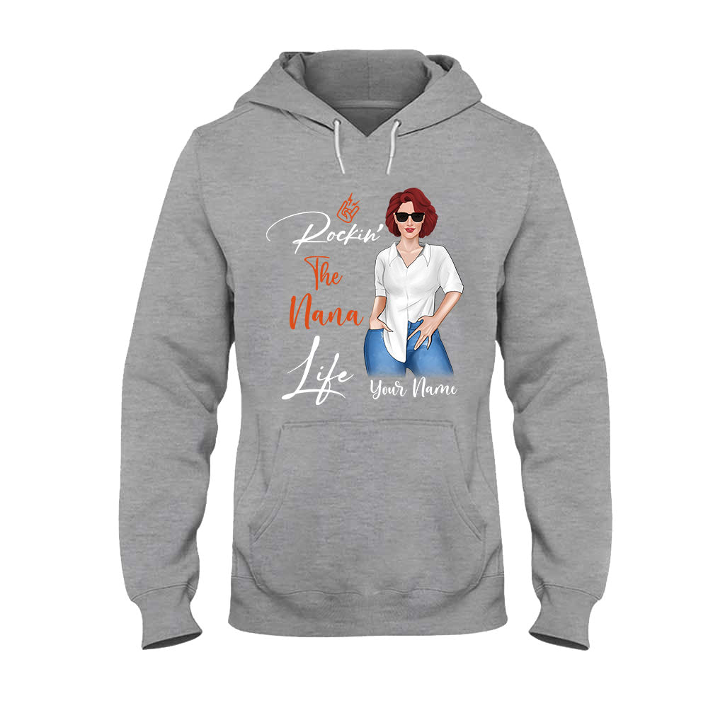Rockin The Nana Life - Personalized Grandma T-shirt and Hoodie