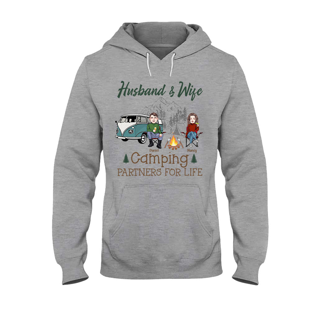 Husband And Wife Camping Couple For Life - Personalized Couple Camping T-shirt and Hoodie