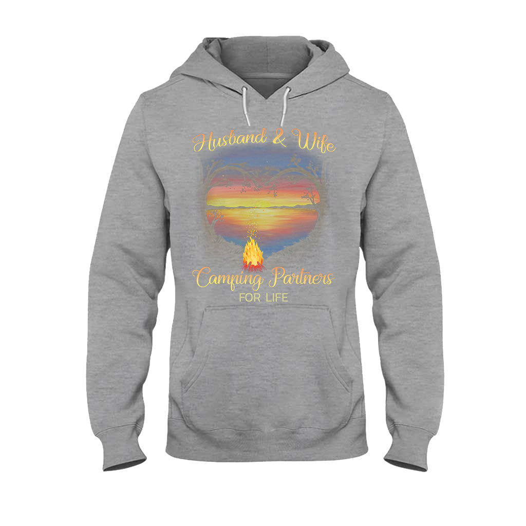 Husband And Wife Camping Partners For Life - T-shirt and Hoodie 1121