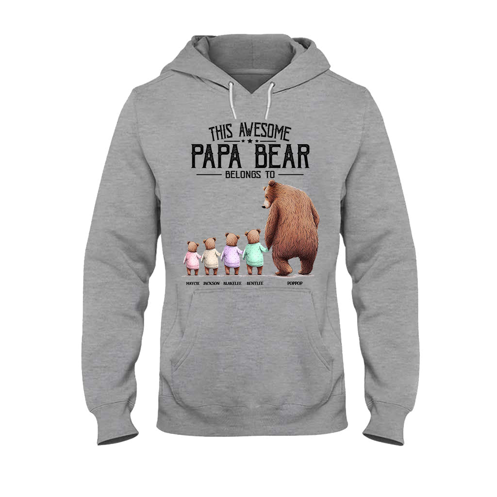 This Papa Bear Belongs To - Personalized Grandpa T-shirt and Hoodie