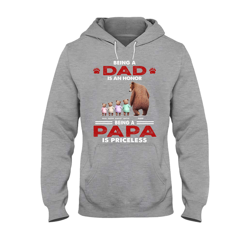 Priceless Papa Bear - Personalized Father's Day Grandpa T-shirt and Hoodie