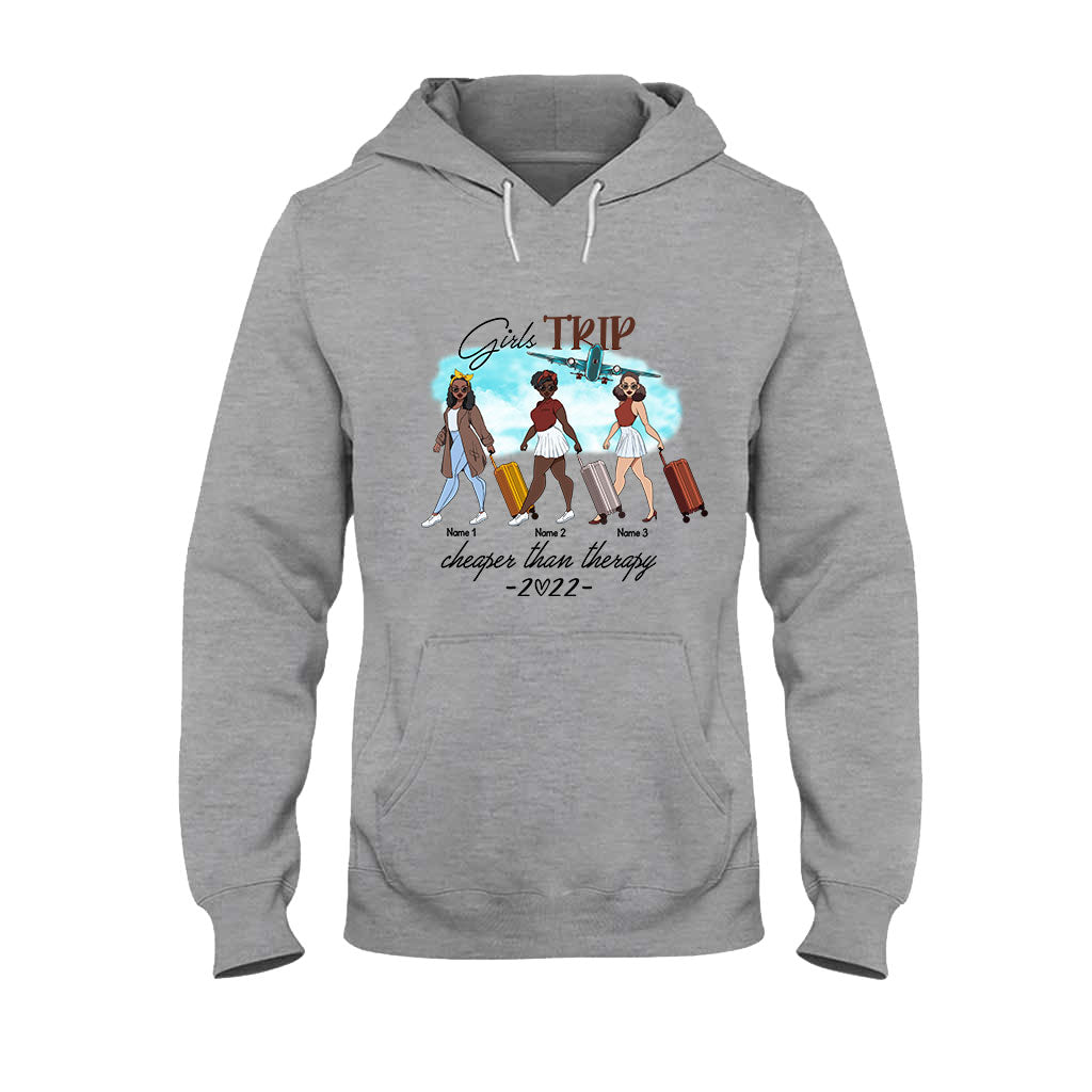 Girl's Trip Is Cheaper Than Therapy 2022 - Personalized Travelling T-shirt and Hoodie