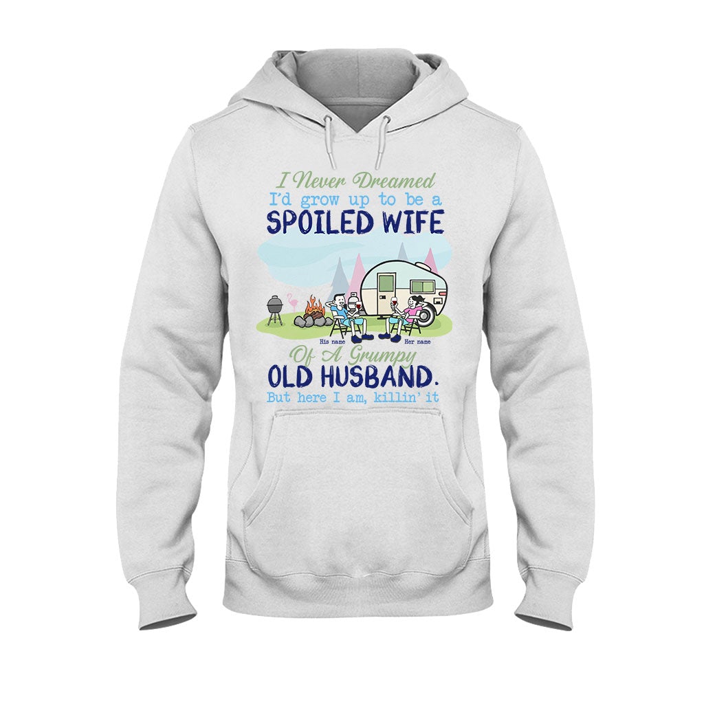 Spoiled Wife Camping Couple - Personalized T-shirt and Hoodie