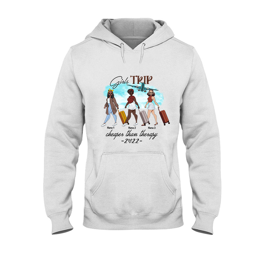 Girl's Trip Is Cheaper Than Therapy 2022 - Personalized Travelling T-shirt and Hoodie