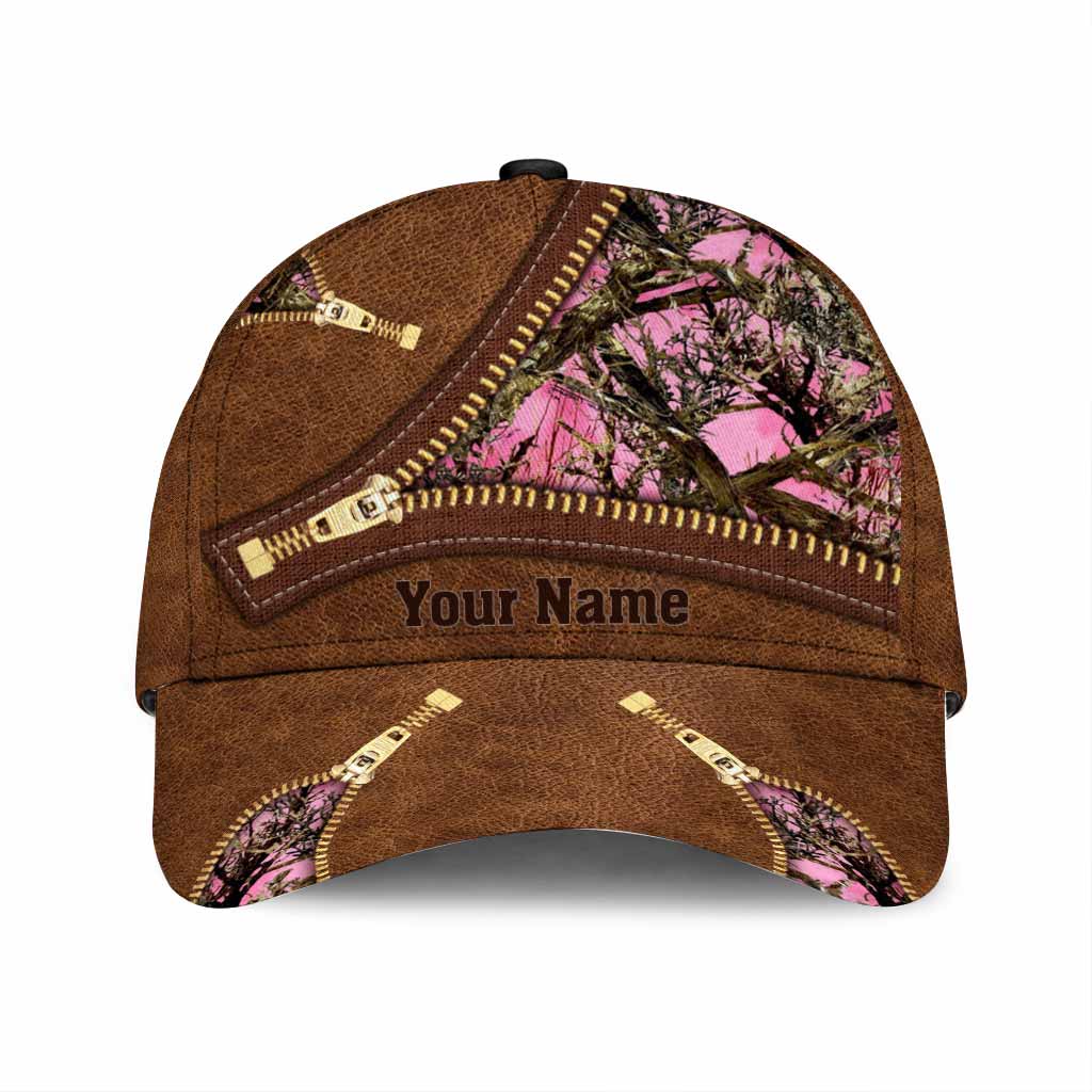 Country Girl - Hunting Personalized Leather Pattern Print Classic Cap