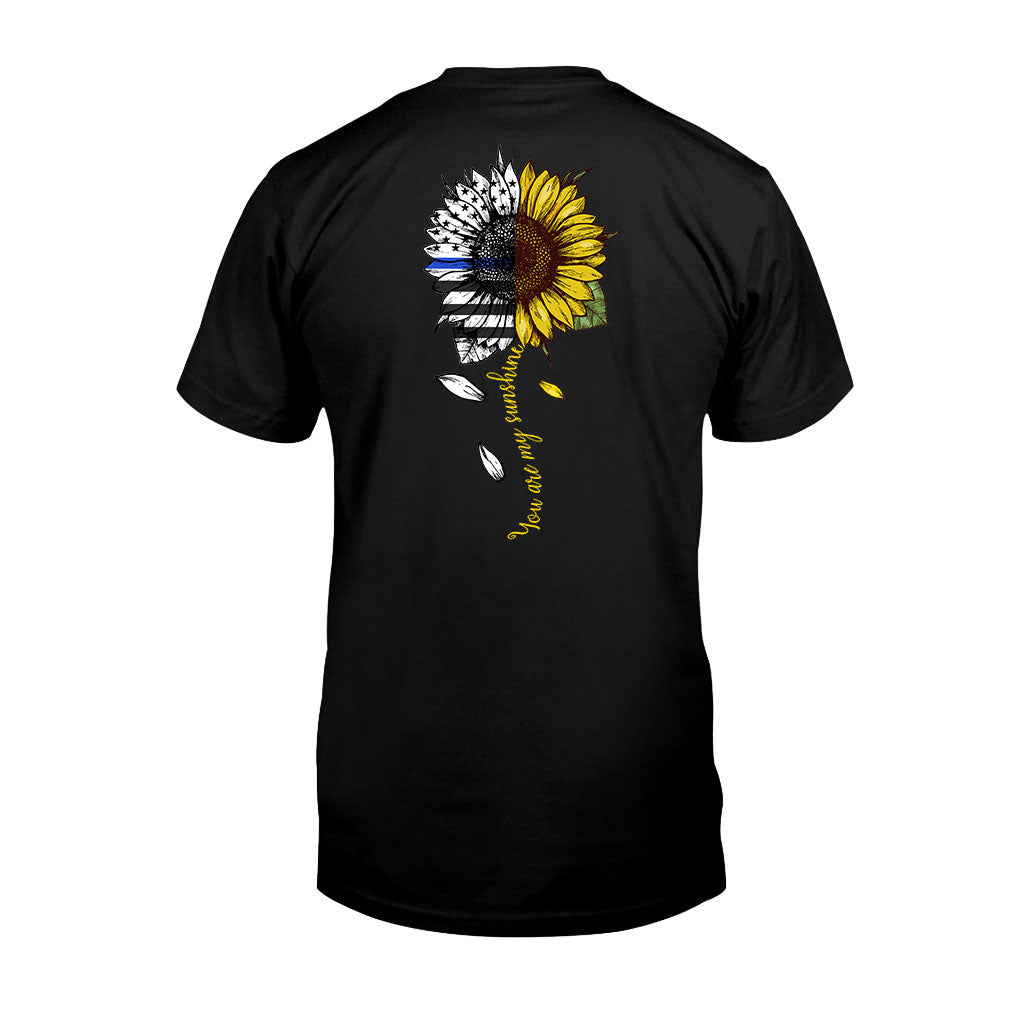 You Are My Sunshine Sunflower - Blue Line Police Officer T-shirt and Hoodie 1121