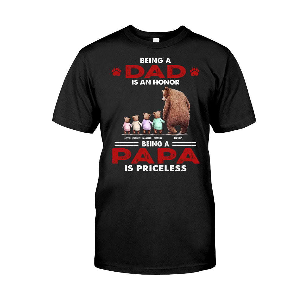 Priceless Papa Bear - Personalized Father's Day Grandpa T-shirt and Hoodie