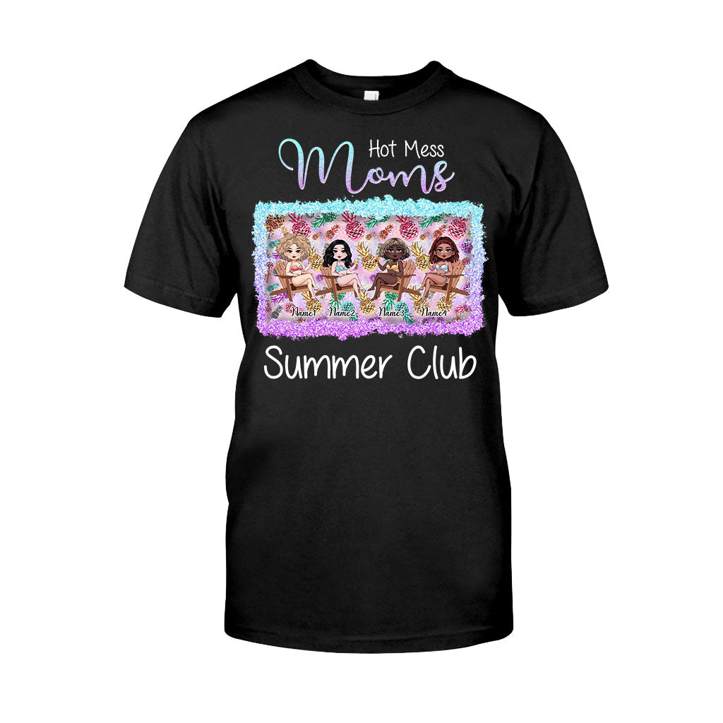 Hot Mess Moms Summer Club - Personalized Bestie T-shirt and Hoodie