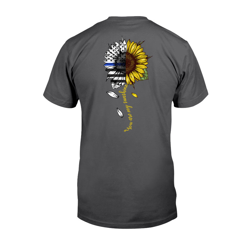 You Are My Sunshine Sunflower - Blue Line Police Officer T-shirt and Hoodie 1121