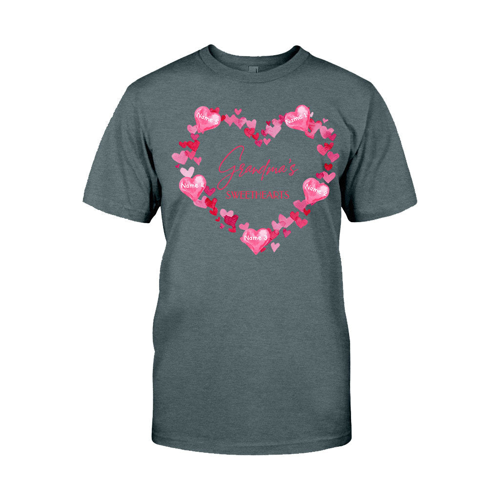 Grandma's Sweethearts - Personalized Valentine Grandma T-shirt and Hoodie