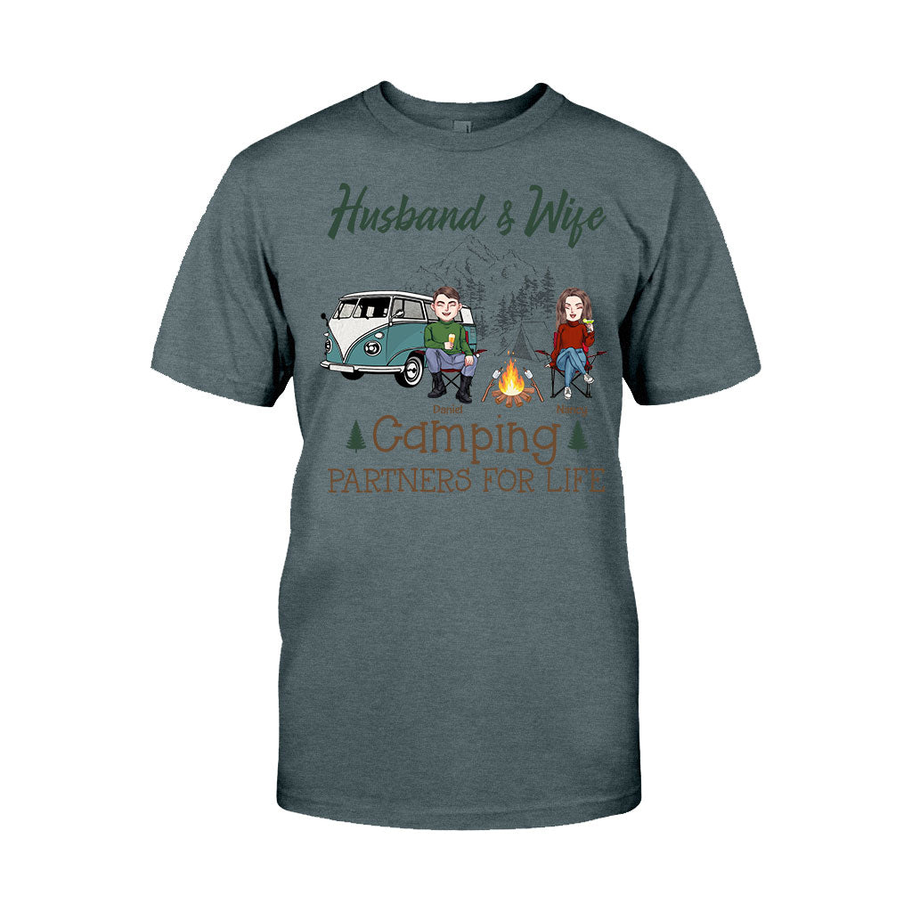 Husband And Wife Camping Couple For Life - Personalized Couple Camping T-shirt and Hoodie