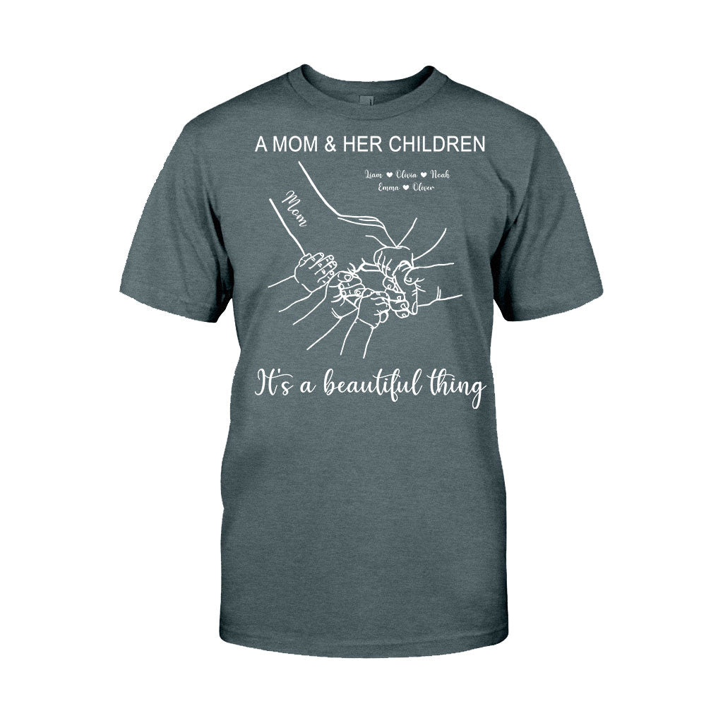 A Mom And Her Children - Personalized Mother's Day Mother T-shirt and Hoodie