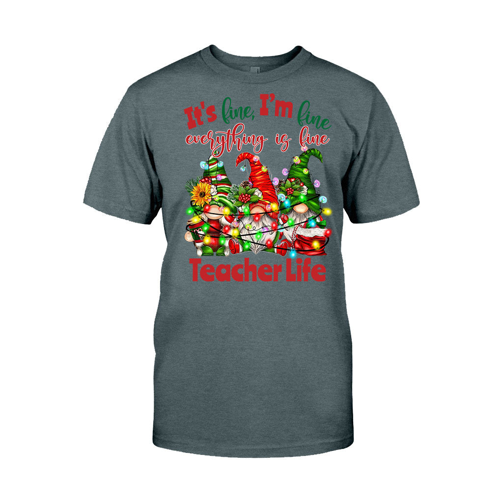 It's Fine Im Fine Everything Is Fine - Personalized Teacher T-shirt and Hoodie