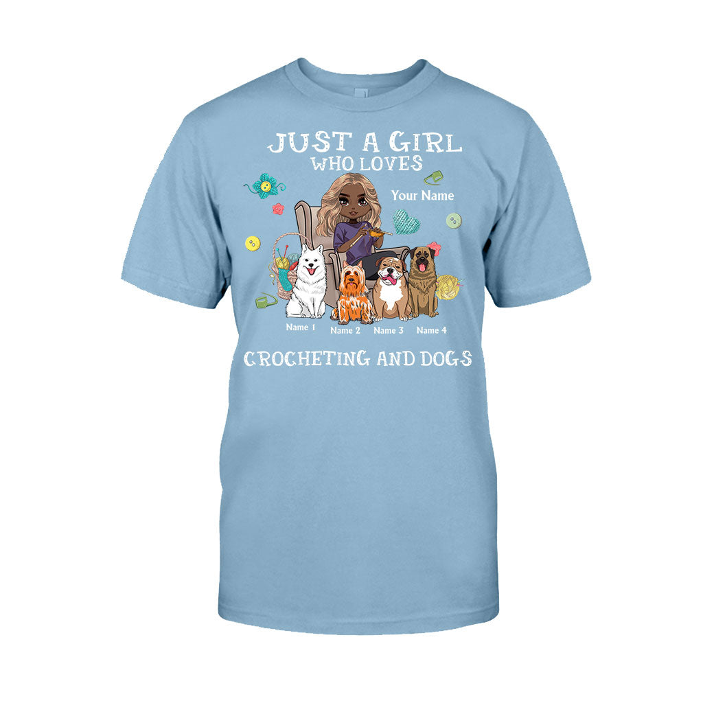 Just A Girl Who Loves Crocheting And Dogs - Personalized T-shirt and Hoodie