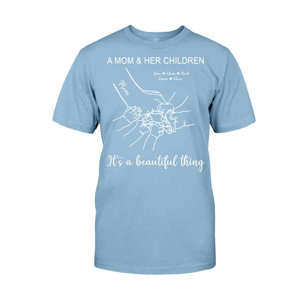 A Mom And Her Children - Personalized Mother's Day Mother T-shirt and Hoodie