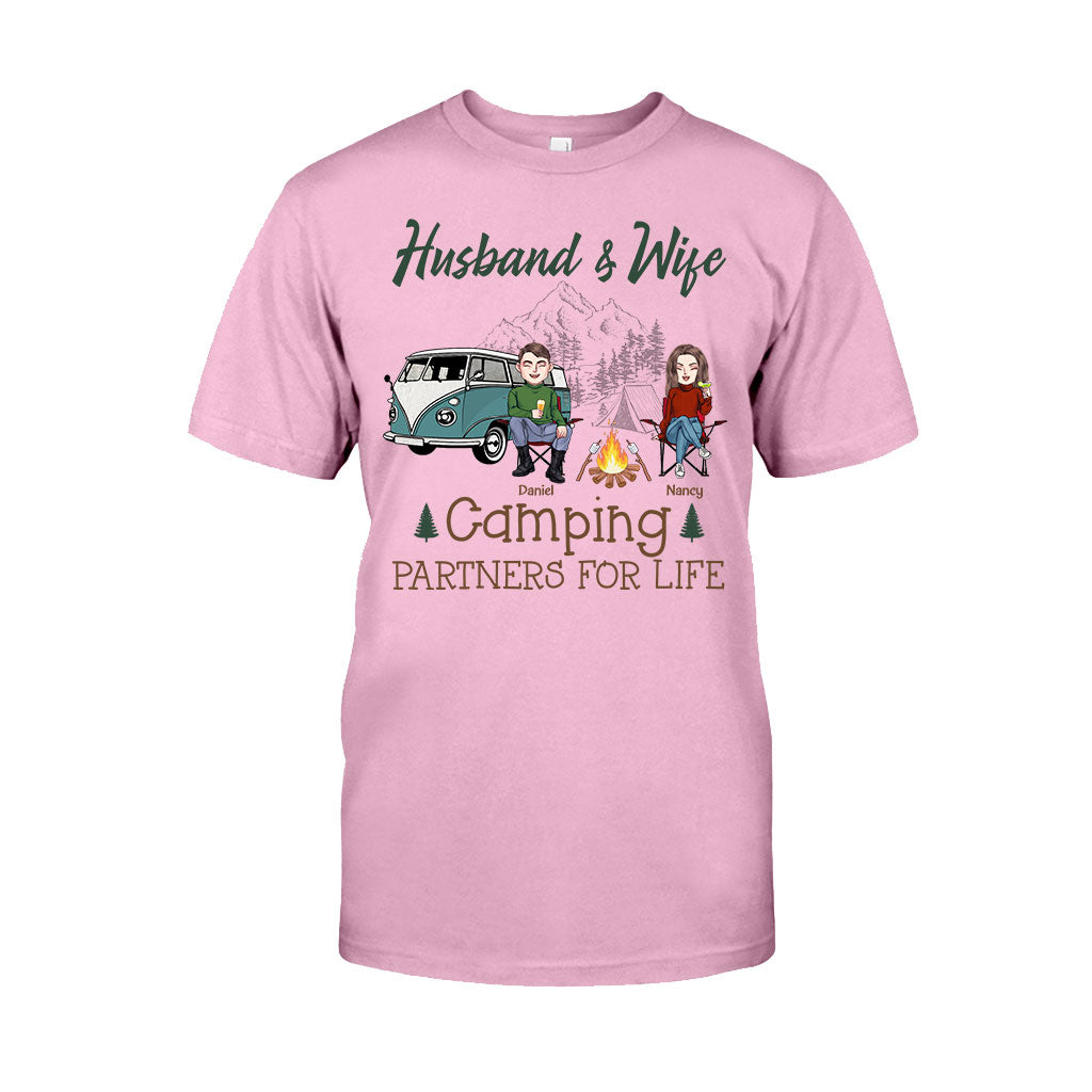 Husband And Wife Camping Couple For Life - Personalized Couple Camping T-shirt and Hoodie