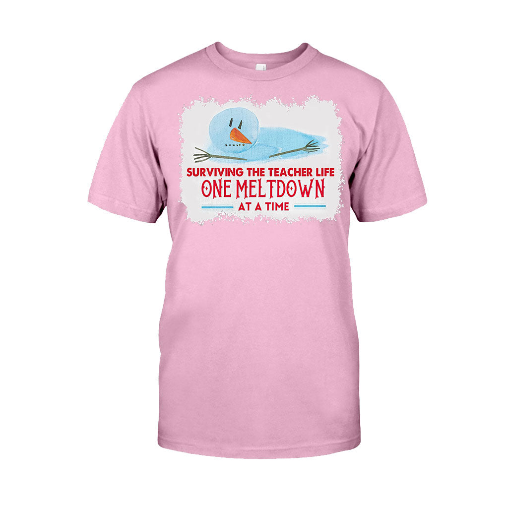 One Meltdown A Time - Personalized Teacher T-shirt and Hoodie