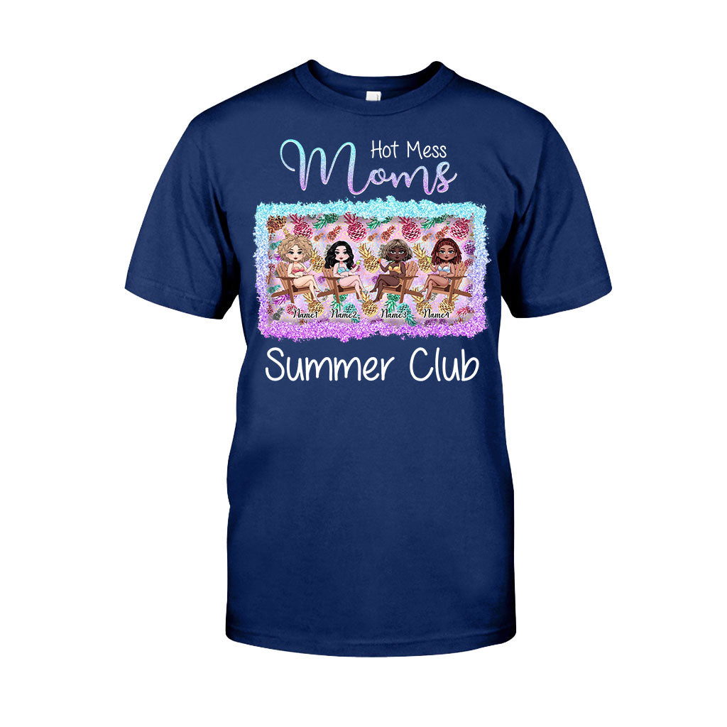 Hot Mess Moms Summer Club - Personalized Bestie T-shirt and Hoodie