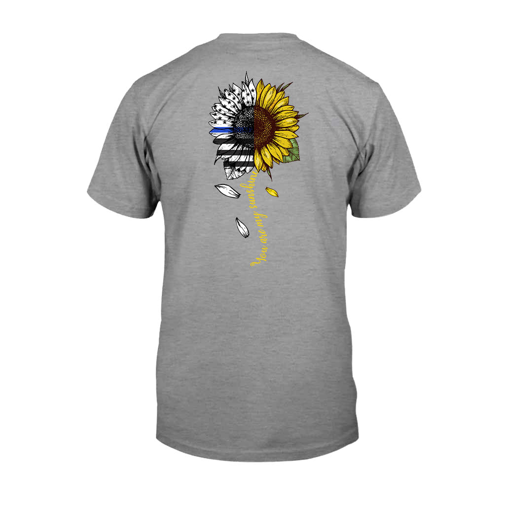 You Are My Sunshine Sunflower - Blue Line Police Officer T-shirt and Hoodie 1121