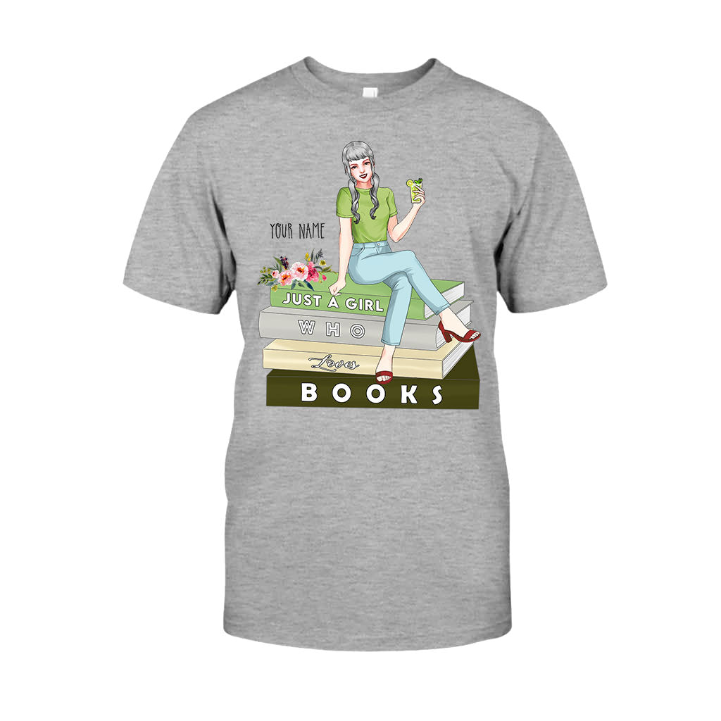 Just A Girl Who Loves Books - Personalized Book T-shirt and Hoodie