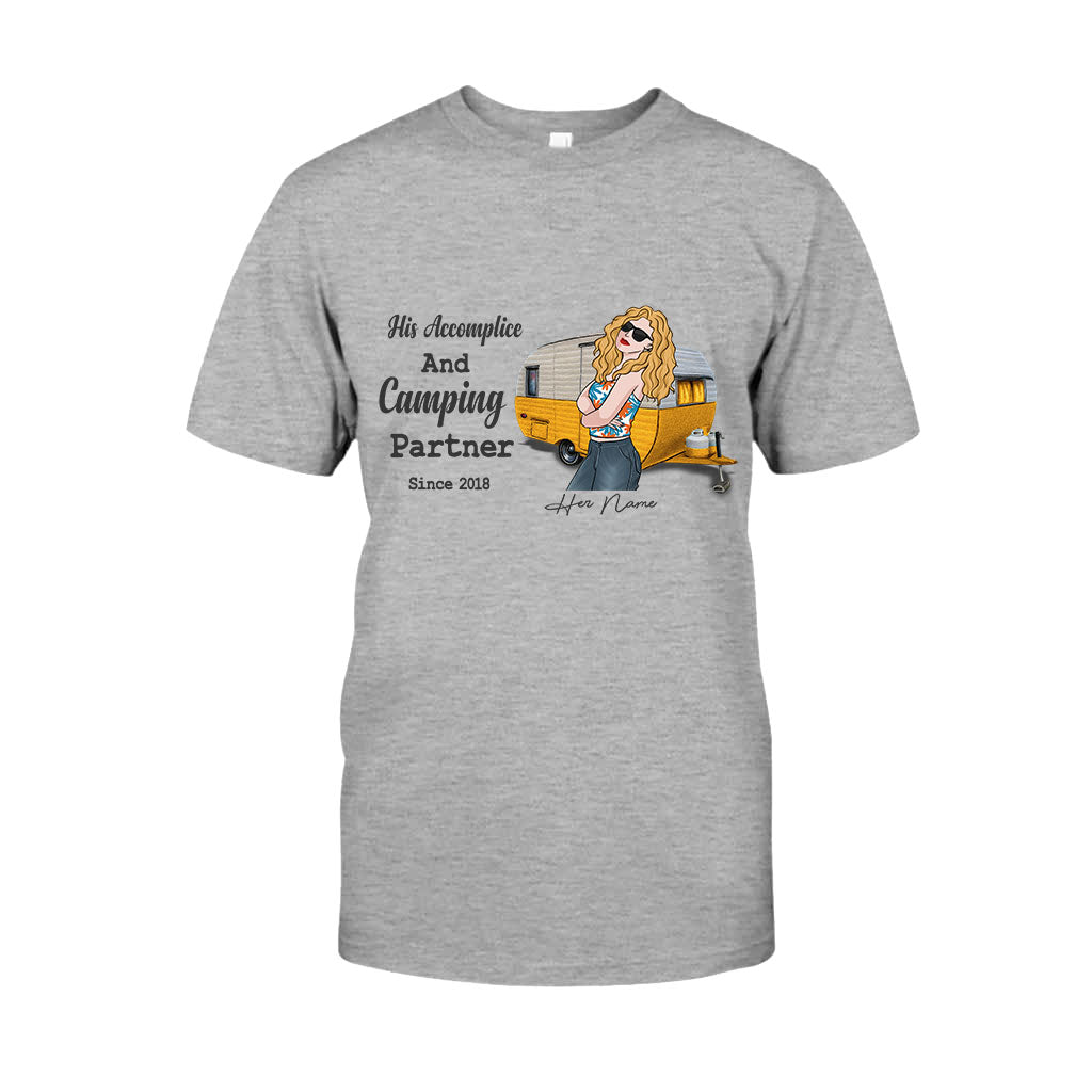 His Accomplice And Camping Partner - Personalized Couple T-shirt and Hoodie