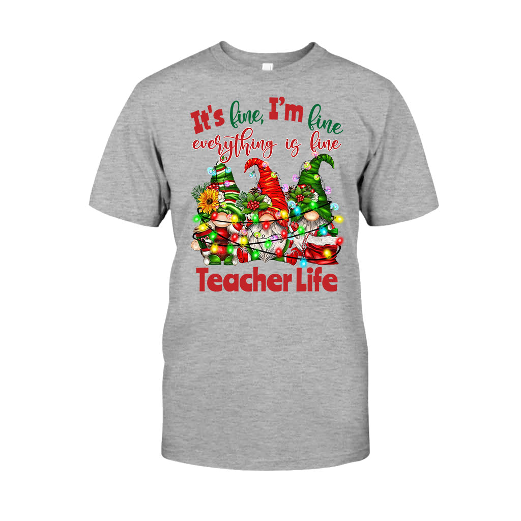 It's Fine Im Fine Everything Is Fine - Personalized Teacher T-shirt and Hoodie