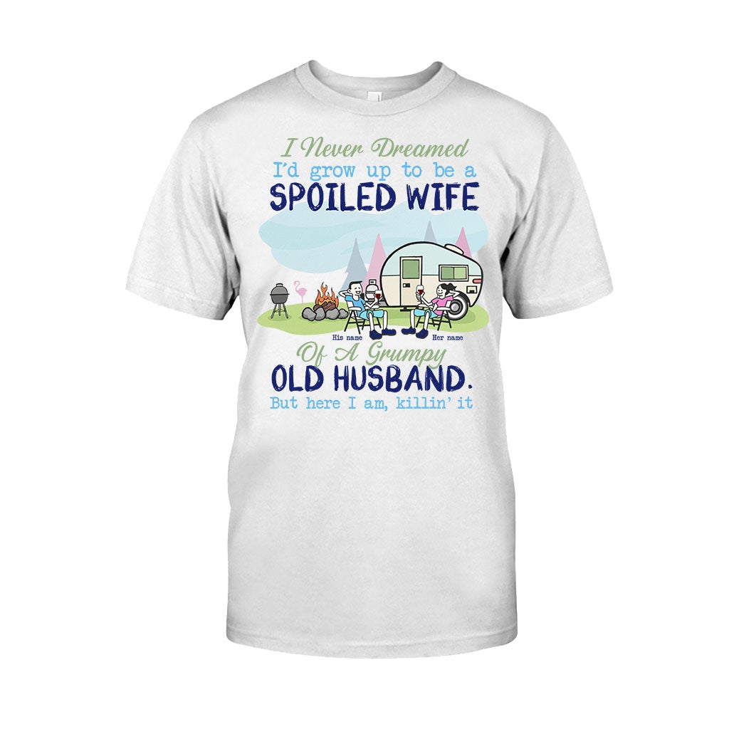 Spoiled Wife Camping Couple - Personalized T-shirt and Hoodie