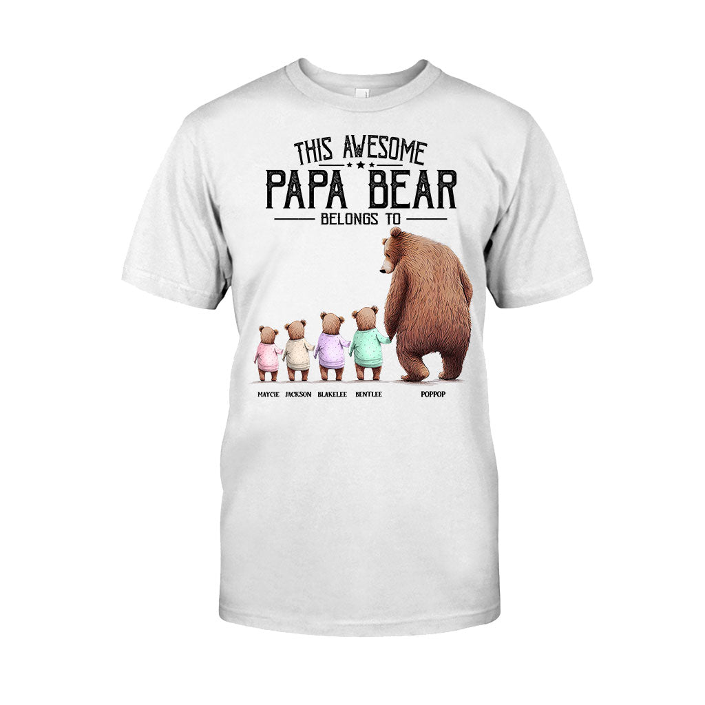 This Papa Bear Belongs To - Personalized Grandpa T-shirt and Hoodie
