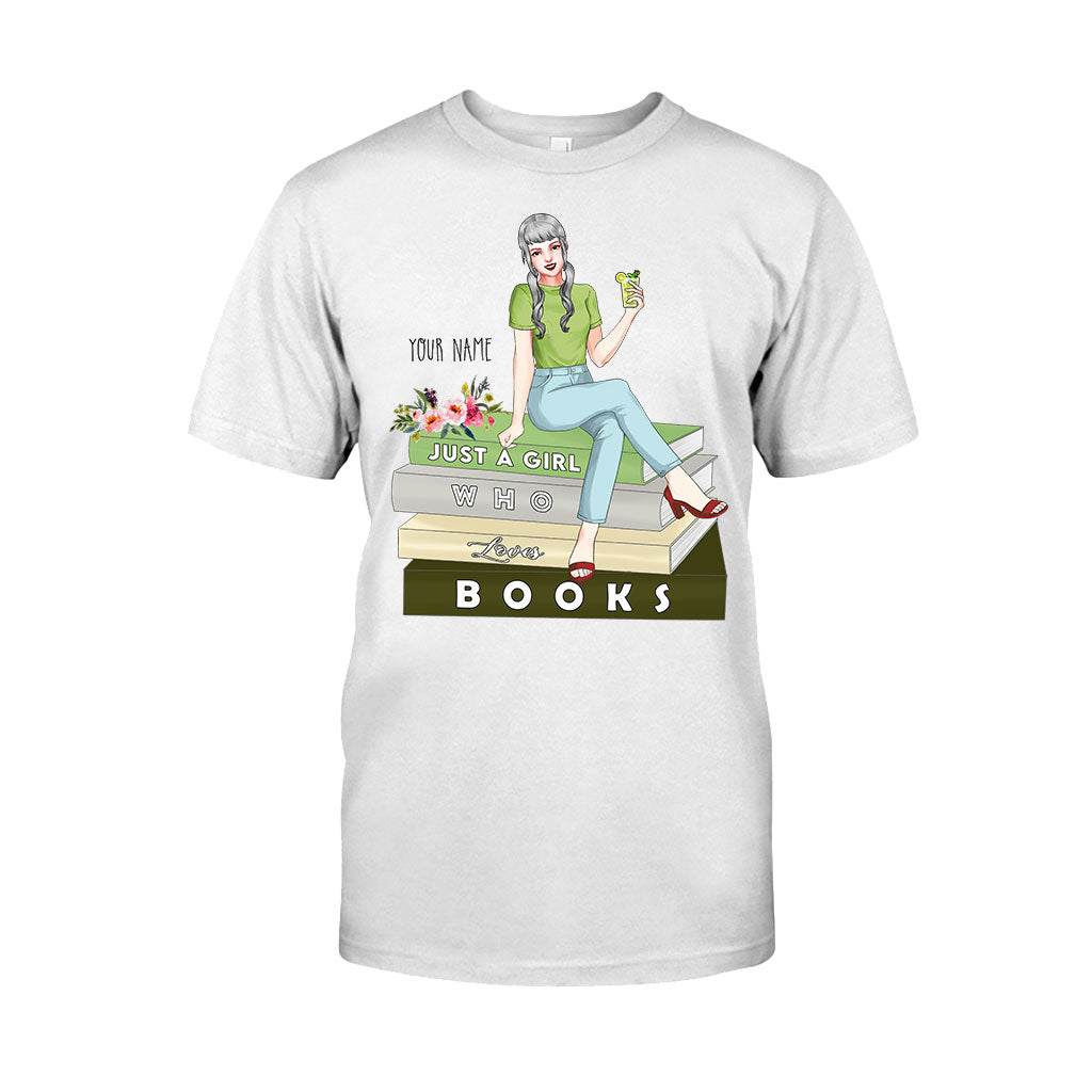 Just A Girl Who Loves Books - Personalized Book T-shirt and Hoodie