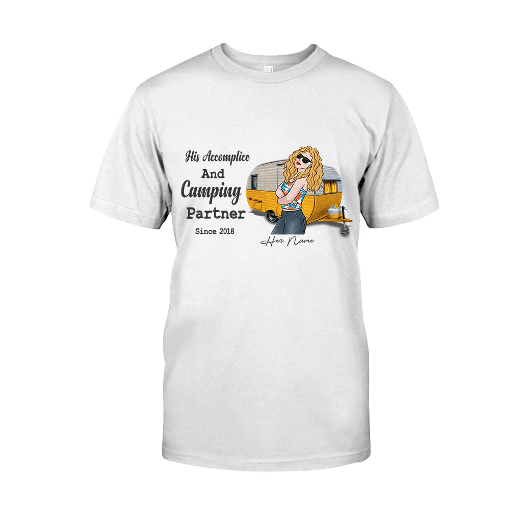 His Accomplice And Camping Partner - Personalized Couple T-shirt and Hoodie