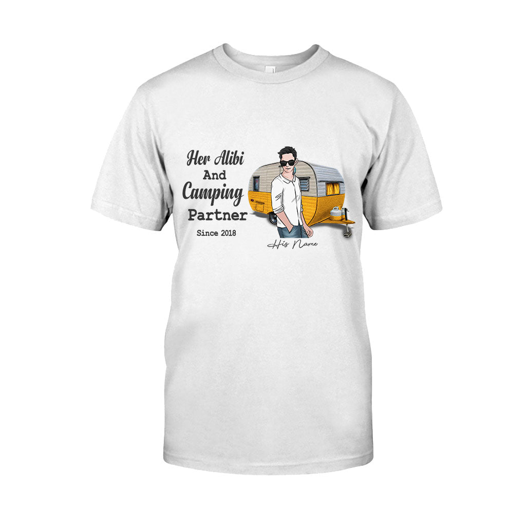 Her Alibi And Camping Partner - Personalized Couple T-shirt and Hoodie
