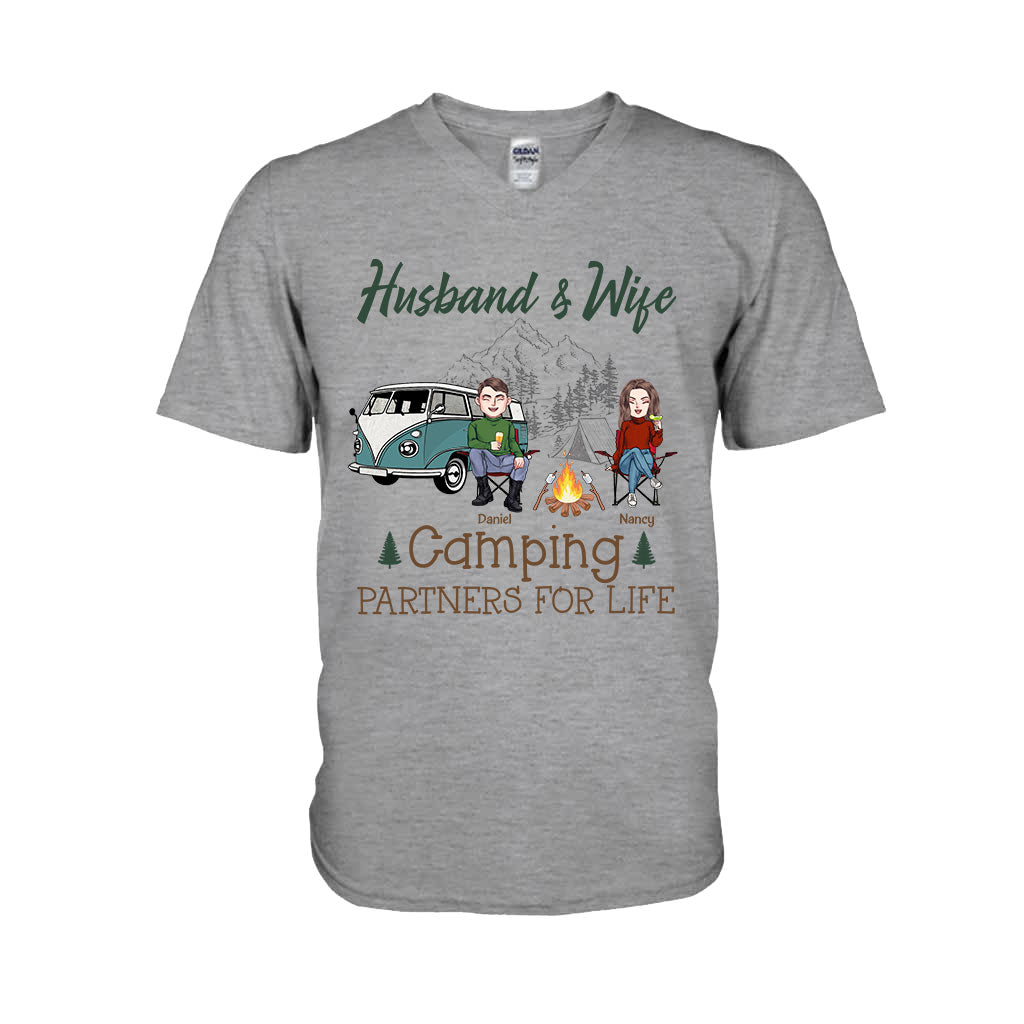 Husband And Wife Camping Couple For Life - Personalized Couple Camping T-shirt and Hoodie