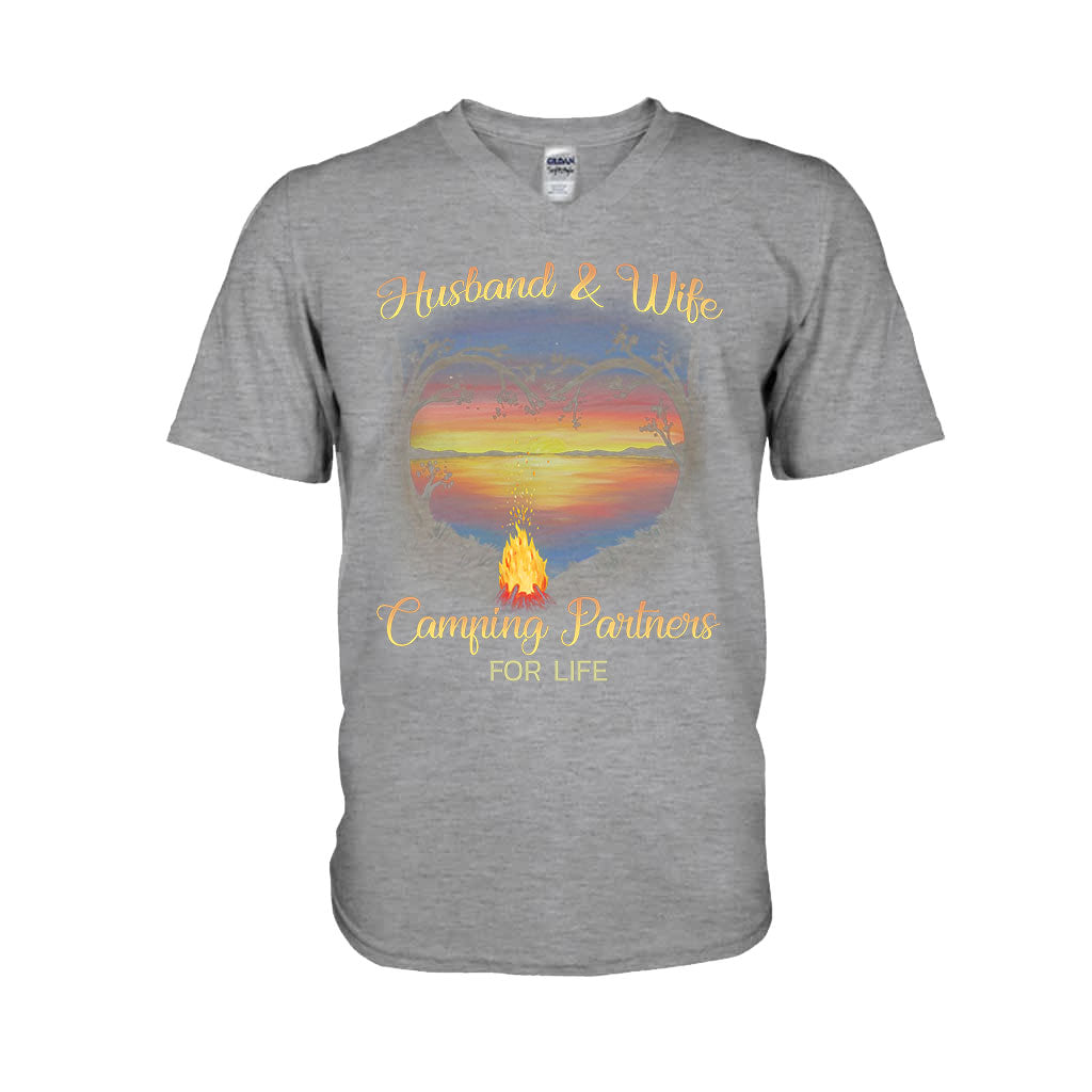 Husband And Wife Camping Partners For Life - T-shirt and Hoodie 1121